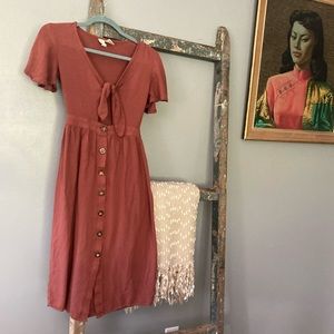 Rust Midi Dress